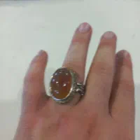 انگشتر نقره با سنگ عقیق پرتقالی