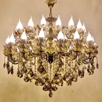 لوستر 26 شعله / طرح تعویض لوستر کهنه برنج با نو