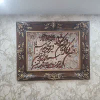 تابلو فرش دست بافت چله ابریشم برجسته قاب چوب