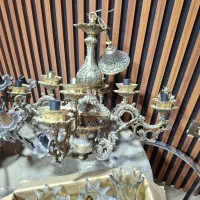 لوستر کاملا سالم طلایی|لوستر و چراغ آویز|مشهد, حسین‌آباد|دیوار