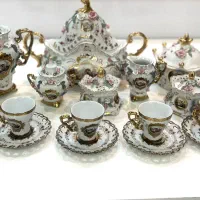 ظروف چینی سرویس پذیرایی دکوری گل برجسته لمونژ