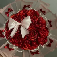 دسته گل روبانی