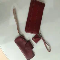 کیف چرم طبیعی به همراه جاعینکی