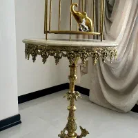 میز تلفن برنز با صفحه سنگ مرمر