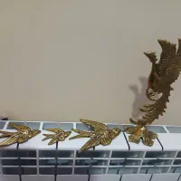 دیوارکوب پرنده و مجسمه سیمرغ برنز