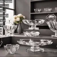 سرویس پذیرایی ۱۸نفره بلورطرح کریستال اسکوئر