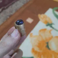 انگشتر هفت جوش عتیقه با نگین یاقوت ارغوانی