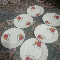 سلام بشقاب شیرینی خوری گل قرمزی و زیر استکان|ظروف سرو و پذیرایی|ایذه, |دیوار