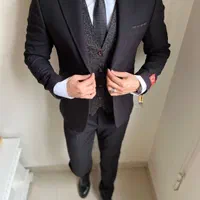 کت شلوار مشکی مات