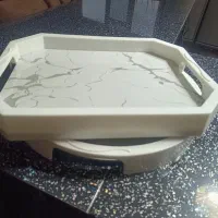 سینی سفید چوبی خیلی شیک نو