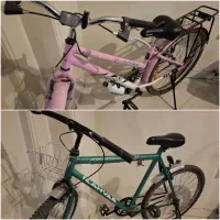 دوچرخه دو عدد در حد نو تمیز سالم صورتی سبز