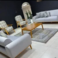 مبل راحتی تک نفره دسته چوب سرویس چوب ارسال رایگان|مبلمان خانگی و میز عسلی|سهند, |دیوار