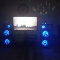 اسپیکر Microlab خانگی دوقلو ،میکروفون،رقص نور
