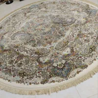 فرش گرد ولاکچری صدرصد نخ کامل طرح سیمرغ
