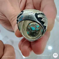 انگشتر فیروزه نیشابور سنگ زنده و خوش دست مغز سنگ|جواهرات|کهریزک, |دیوار