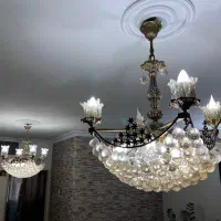 لوستر ۴شاخه برنجی|لوستر و چراغ آویز|تهران, ارامنه|دیوار
