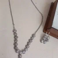 گرونبند گوشواره نیم ست نقره