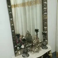 آینه وشمعدان وساعت برنز
