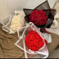 گل روبانی و مصنوعی ماندگار دسته گل عروس