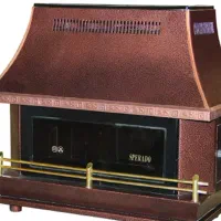 بخاری آذر طلایی ۱۶۰۰۰ طرح شومینه رنگ مشکی