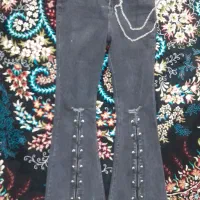 شلوارلی دودی باکمربند و زنجیر