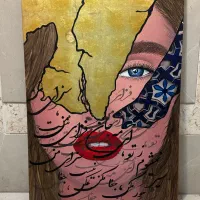 تابلو بوم مدرن ورق طلا