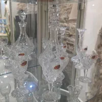 پارچ و گیلاس کریستال تراشدار اصل بوهمیا چک