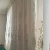 پرده پتینه شده با گل مخمل فروش فوری