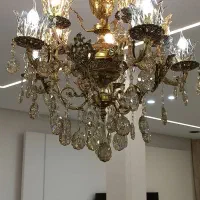 لوستر ۵ شاخه دوبل برنز ۴ عدد|لوستر و چراغ آویز|تهران, آبشار تهران (دریاچه)|دیوار