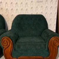 مبل۷نفره مخمل سبز محکم وباکیفیت سالها استفاده کن|مبلمان خانگی و میز عسلی|نیشابور, شهرک جانبازان|دیوار