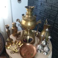 سماور نیکلا.سینی .جاشمعی.گلاب پاش