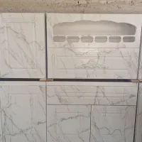 کابینت وکیوم سفید رگه مشکی