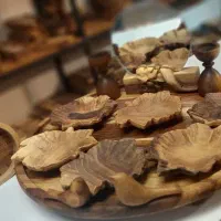 ست آینه و برگ خزان ۶ تایی چوبی هفت سین