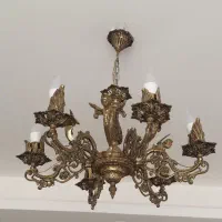 لوستر برنزی، آیینه شمعدان و ساعت