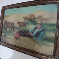 نقاشی ۱۰۰ ساله کهنه رنگ گیاهی