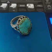 انگشتر نقره عیار ۹۲۵ سنگ فیروزه اصل نیشابوری