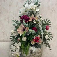 گل با گلدان