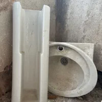 روشویی سنگ و آینه
