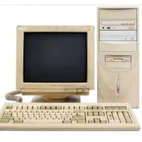 کامپیوتر قدیمی مانیتور تلویزیون کیس