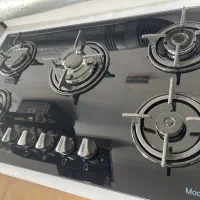 اجاق گاز رومیزی شیشه مشکی وسفید