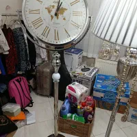 ساعت و آباژور ایستاده ست|چراغ خواب و آباژور|قزوین, |دیوار
