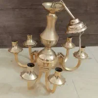 لوستر  برنجی ابکاری طلا|لوستر و چراغ آویز|همدان, |دیوار