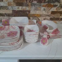 سرویس سرامیکی گل صورتی بسیار زیبا