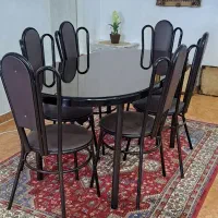 میز و صندلی غذاخوری فلزی ۶ نفره