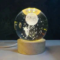 گوی کریستال دکوری و شب خواب جدید کریستالی|چراغ خواب و آباژور|شیراز, گود عربان|دیوار