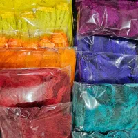 پر شترمرغ رنگی