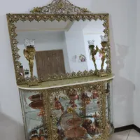 میزکنسول وآینه و شمعدون برنز.زیبا وچشم نواز.درحدنو