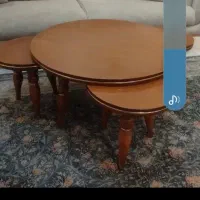 جلو مبلی میز گرد و۳ عسلی چوب راش|مبلمان خانگی و میز عسلی|تهران, حافظیه|دیوار