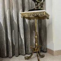 میز برنز قدیمی با سنگ مرمر
