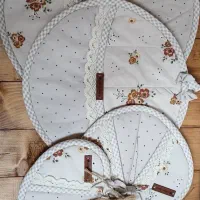 ست دم کنی و دستگیره کتان نخ